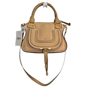 Chloé Small Marcie Leather Satchel One Size, MILKY BROWN 281 - NEW